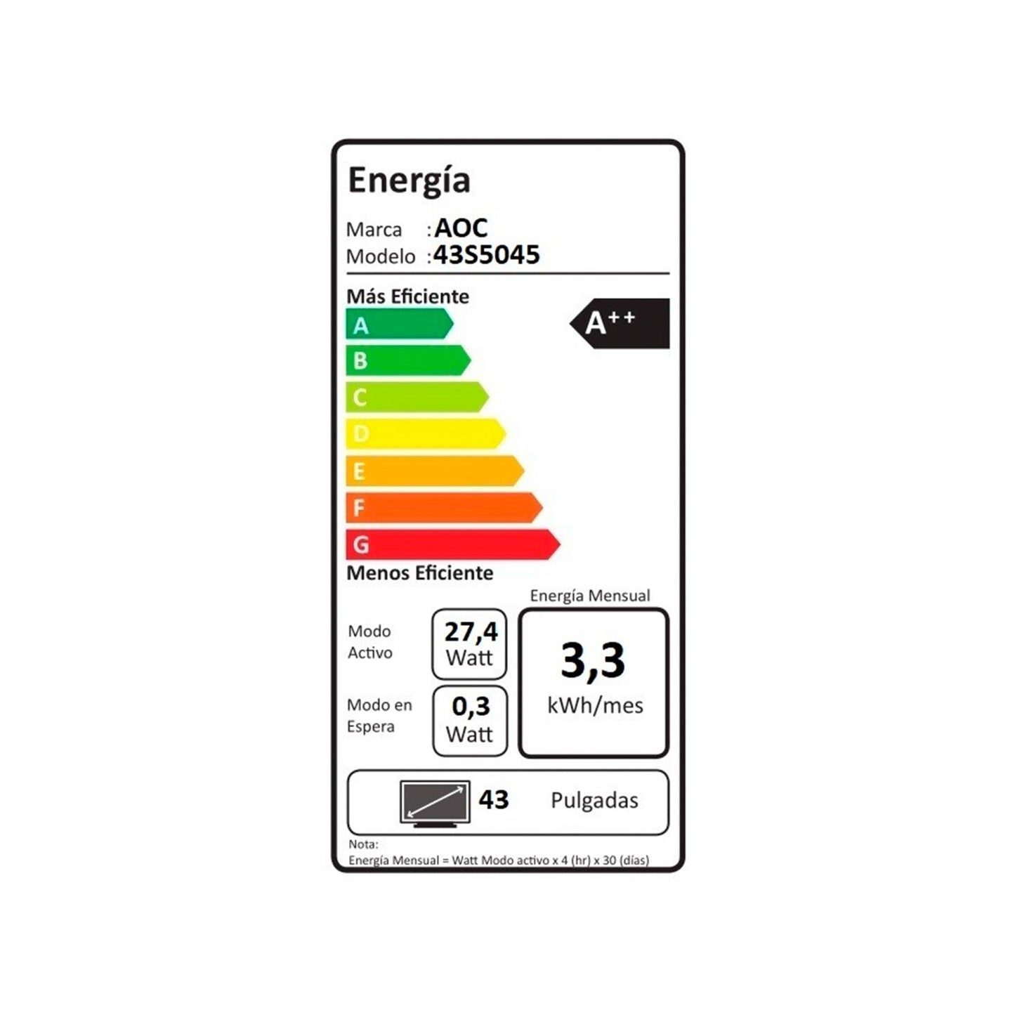 Smart TV AOC 43" FHD 43S5045