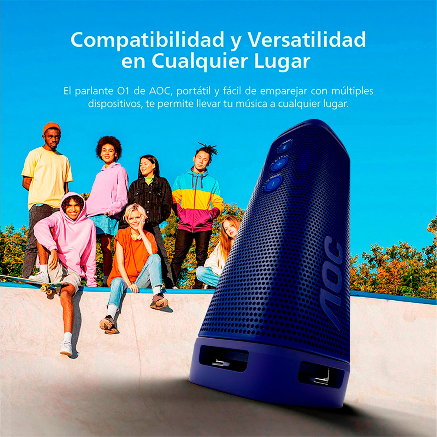 Monitor Gamer 27" AGON AG275QXE IPS QHD 170Hz + Parlante Bluetooth Portátil AOC O1 Azul