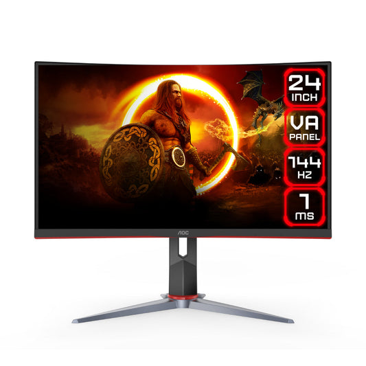 Monitor Gamer AOC Curvo 23.6" FHD, 165Hz, 1ms, Panel VA, C24G2