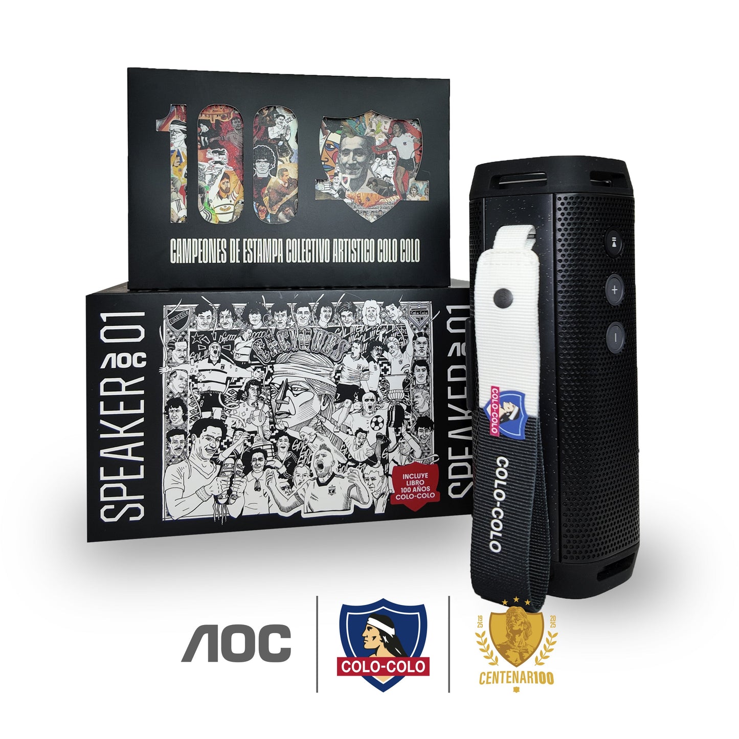 Parlante O1 AOC Colo-Colo Versión 2025 + Postales De Estampa Icónicas