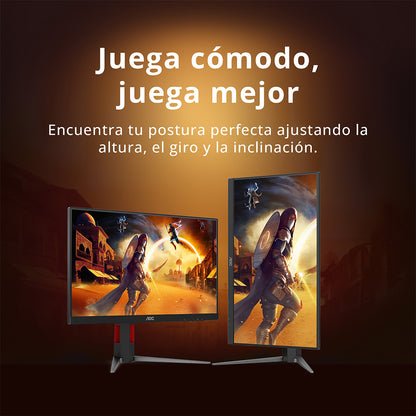 Monitor Gamer AOC 23.8", FHD, 180Hz, 1ms, Panel IPS, 24G4