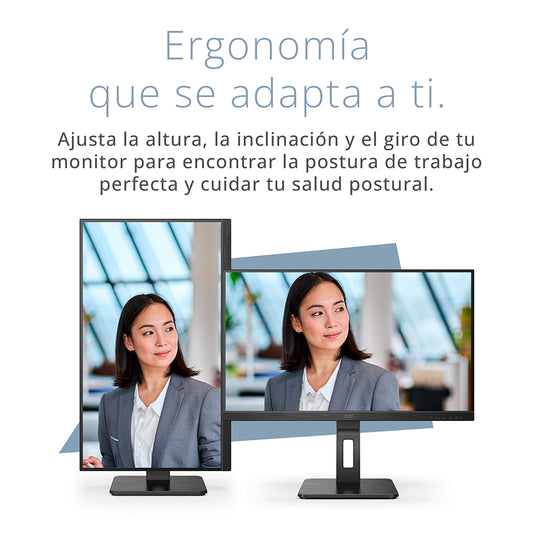 Monitor Pivotable AOC 24" , FHD, 75Hz, 5ms, Panel IPS, 24P2U