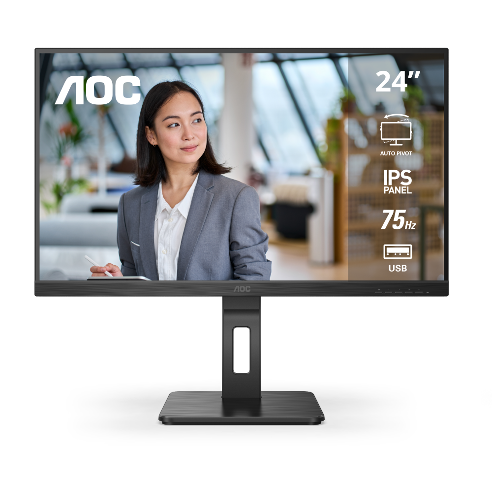 Monitor Pivot AOC 24” FHD 75Hz USB Hub 24P2U
