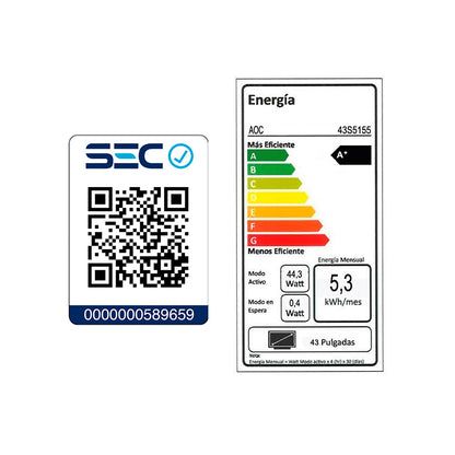 Smart TV 43" AOC Led FHD 43S5155