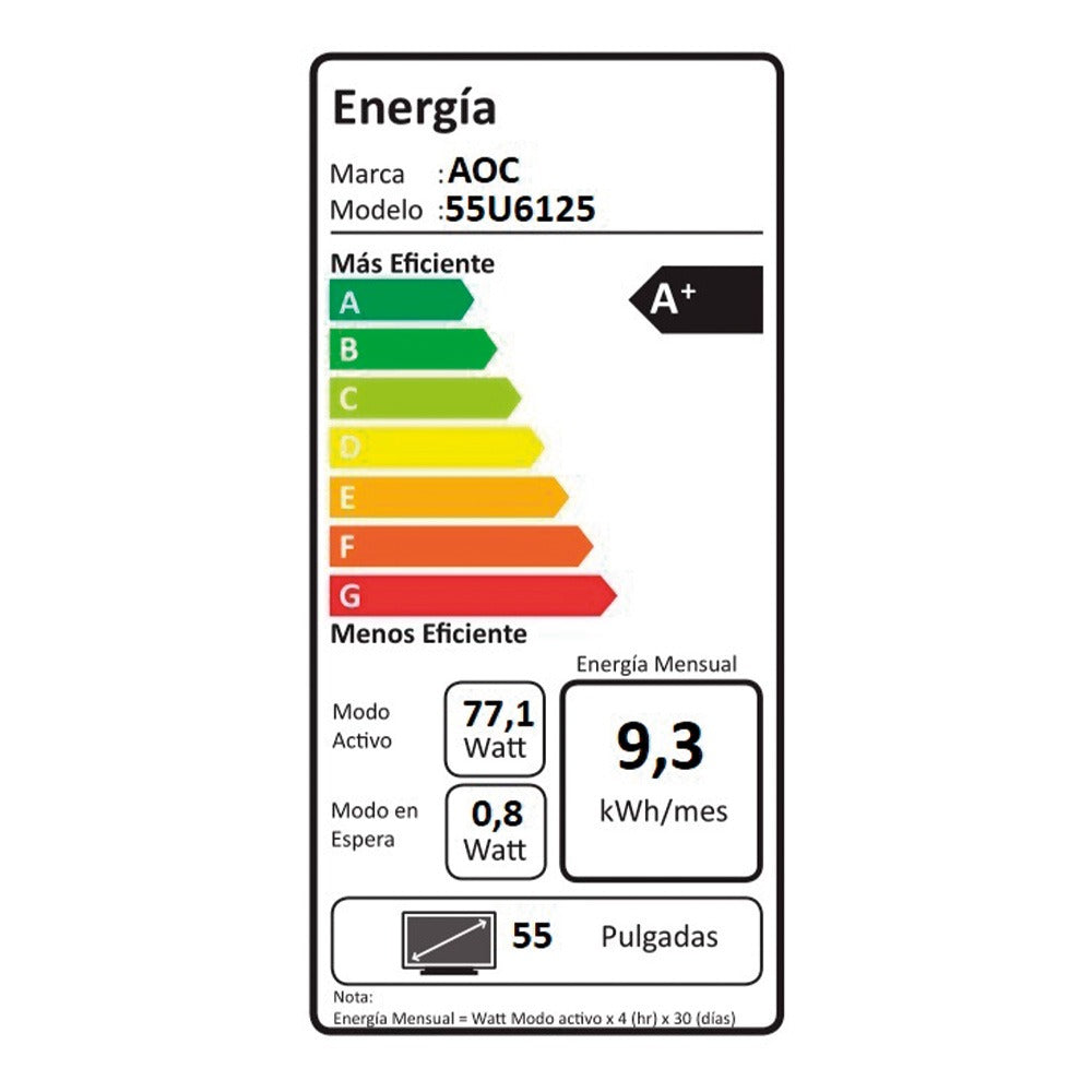 Smart TV AOC 55" UHD 4K 55U6125