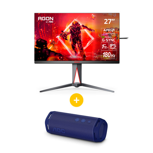Monitor Gamer 27" AGON AG275QXE IPS QHD 170Hz + Parlante Bluetooth Portátil AOC O1 Azul