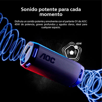 Monitor Gamer 27" AGON AG275QXE IPS QHD 170Hz + Parlante Bluetooth Portátil AOC O1 Azul