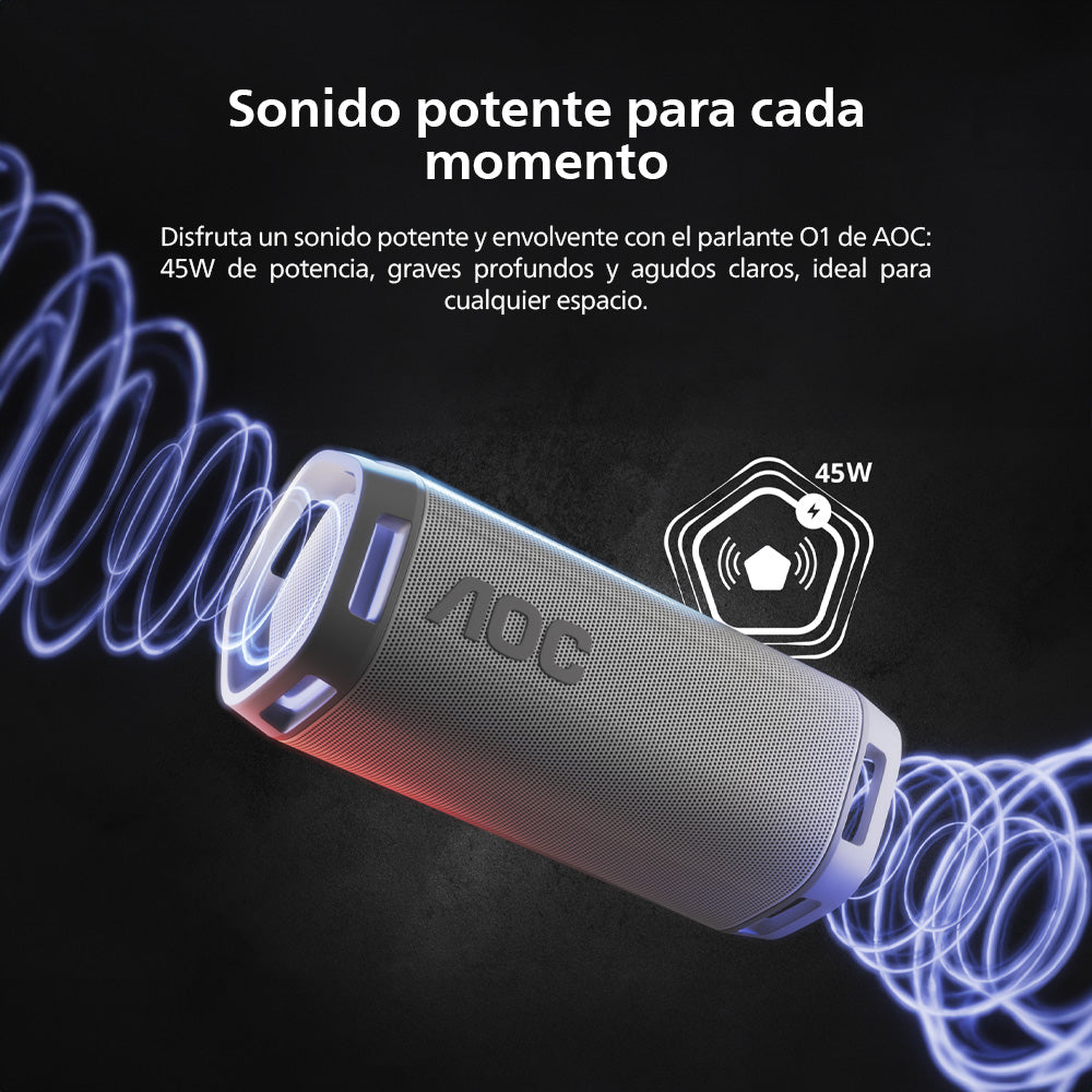 Parlante Bluetooth Portátil AOC O1  Blanco