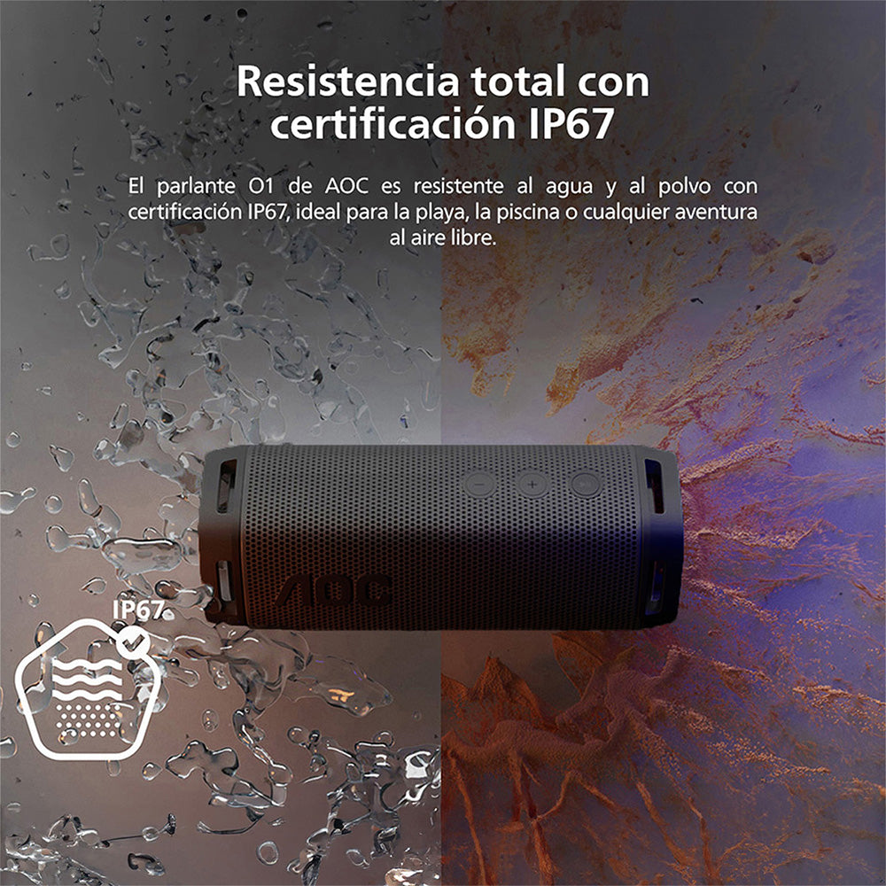 Parlante Bluetooth Portátil AOC O1 Negro