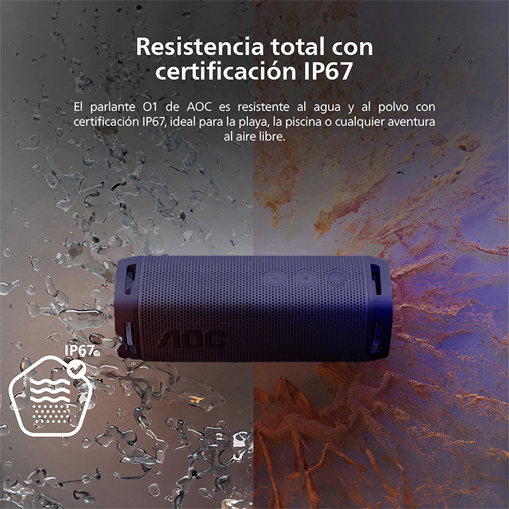 Parlante Bluetooth Portátil AOC O1 Azul