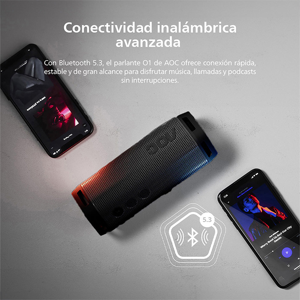 Parlante Bluetooth Portátil AOC O1 Negro