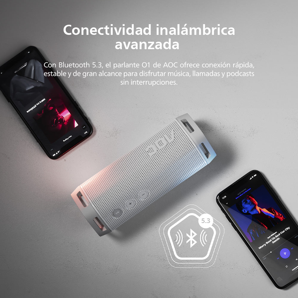 Parlante Bluetooth Portátil AOC O1  Blanco