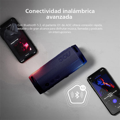 Parlante Bluetooth Portátil AOC O1 Azul