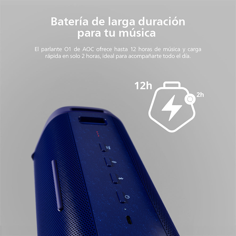 Parlante Bluetooth Portátil AOC O1 Azul