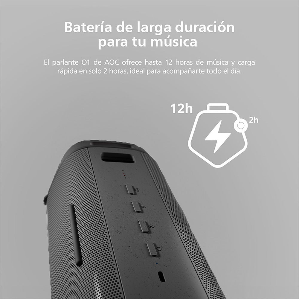 Parlante Bluetooth Portátil AOC O1 Negro