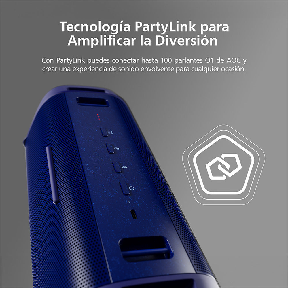 Parlante Bluetooth Portátil AOC O1 Azul
