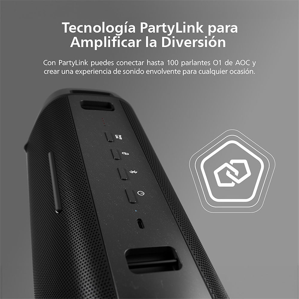 Parlante Bluetooth Portátil AOC O1 Negro
