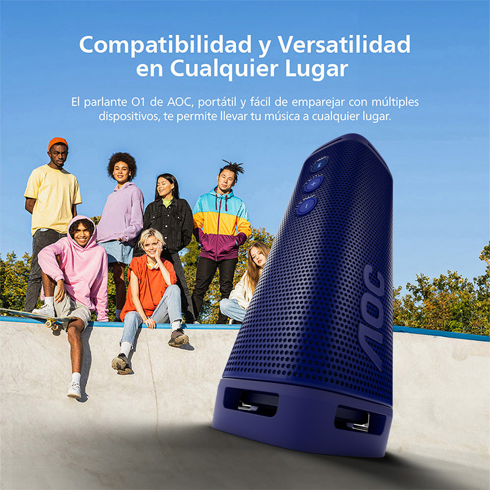 Parlante Bluetooth Portátil AOC O1 Azul