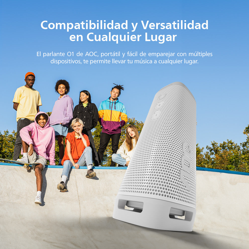 Parlante Bluetooth Portátil AOC O1  Blanco
