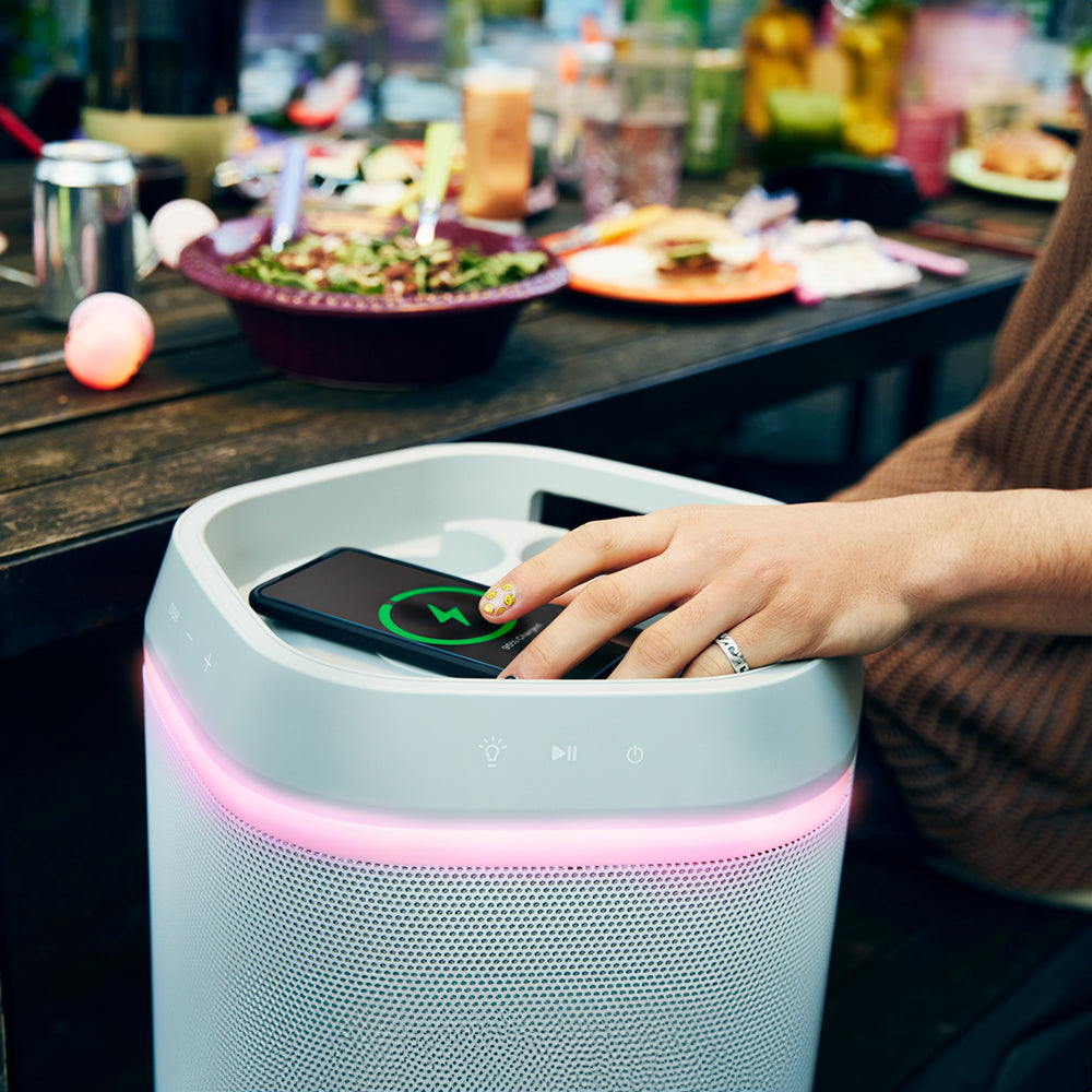 Parlante Bluetooth para Fiesta con Portalatas AOC O3 Blanco