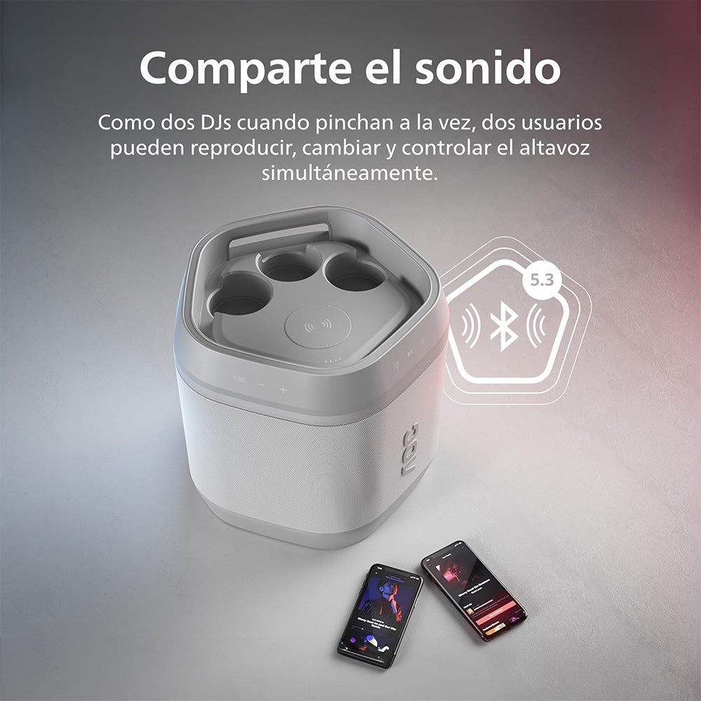 Parlante Bluetooth para Fiesta con Portalatas AOC O3 Blanco