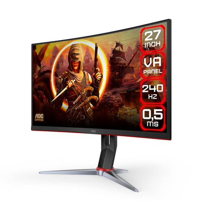 Monitor Gamer AOC Curvo 27" FHD, 240Hz, 0,5ms, Panel VA, C27G2Z