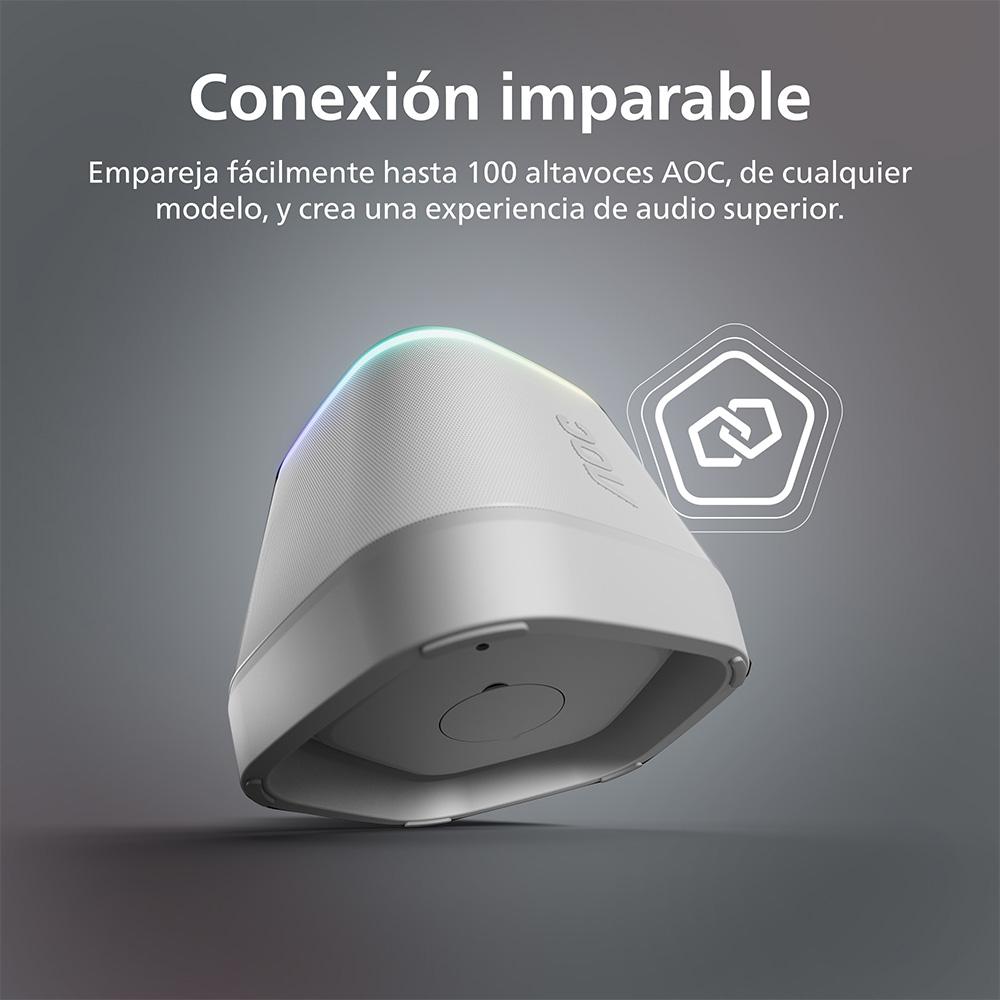 Pack 2 Parlantes Bluetooth AOC O3 Blanco con Portalatas para Fiesta