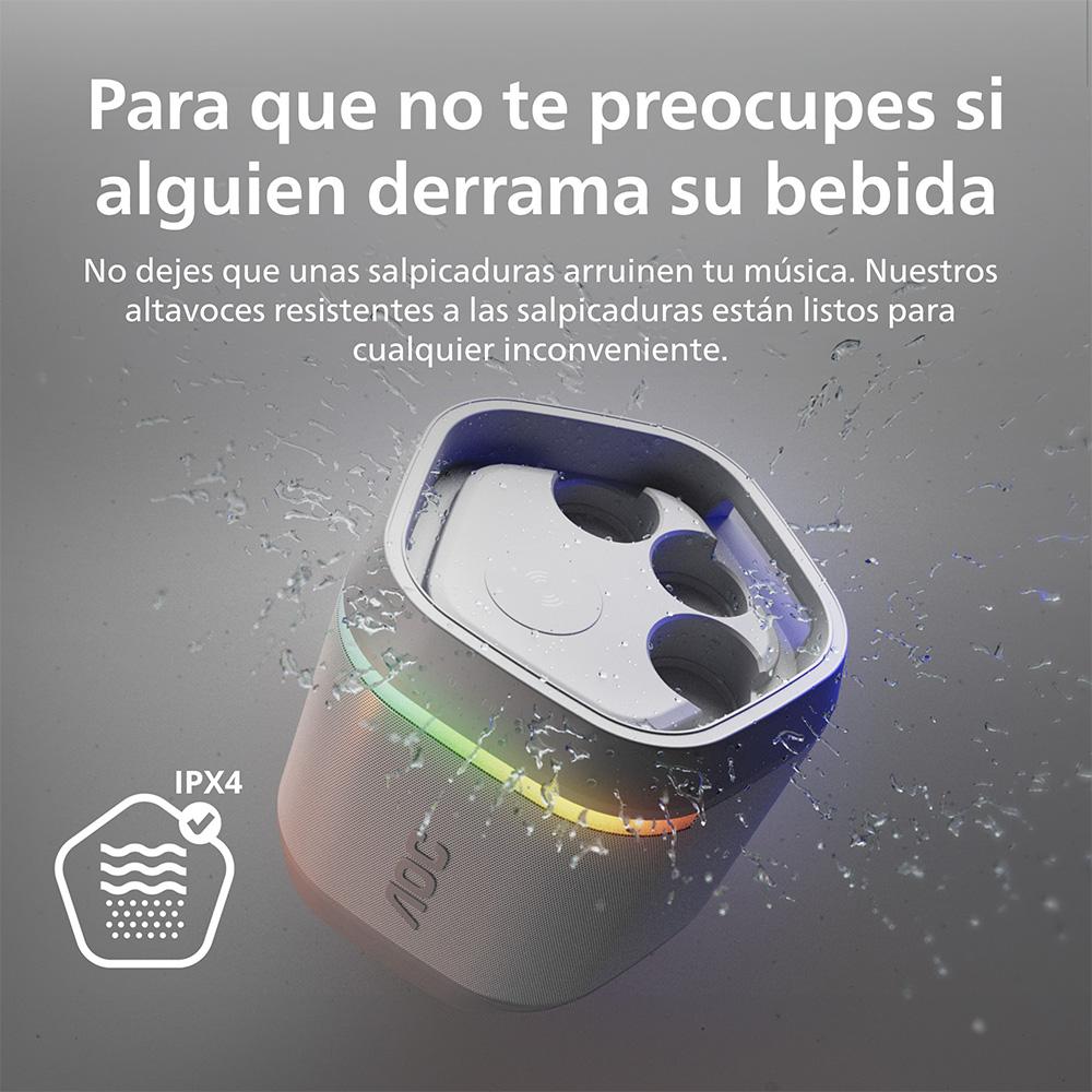 Pack 2 Parlantes Bluetooth AOC O3 Blanco con Portalatas para Fiesta