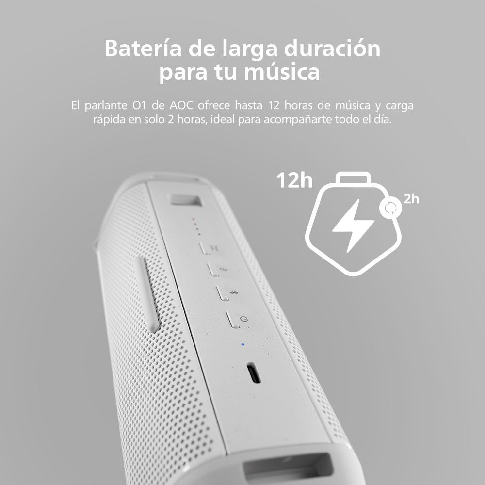 Parlante Bluetooth Portátil AOC O1 Blanco