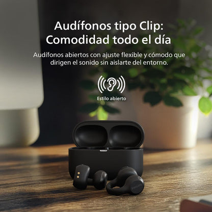 Audífonos Bluetooth Philips Clip TAQ2000 Negro
