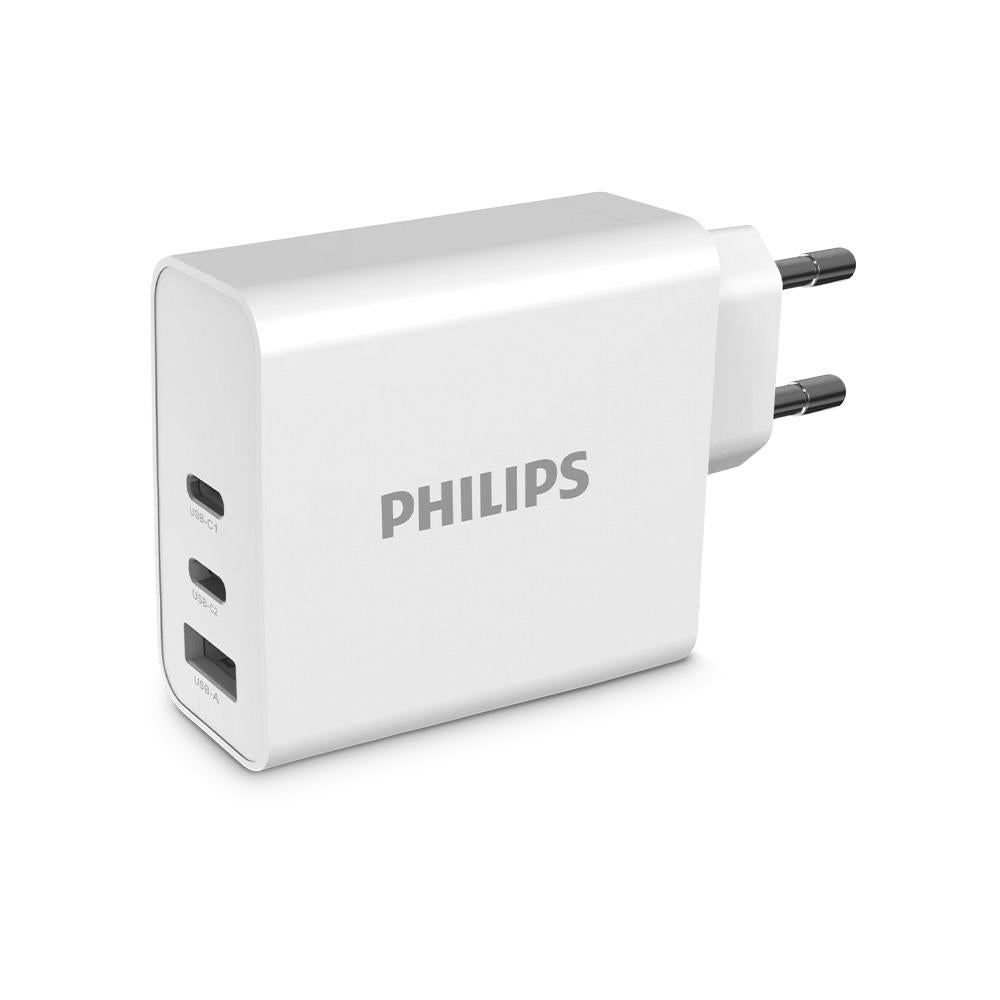 Cargador Rápido Philips GaN 65W 2 USB-C + USB-A