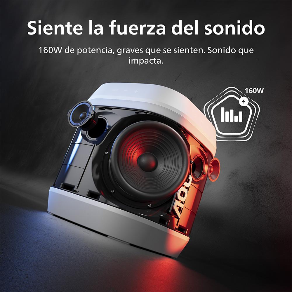 Pack 2 Parlantes Bluetooth AOC O3 Blanco con Portalatas para Fiesta