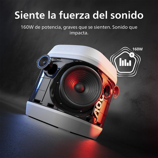 Pack 2 Parlantes Bluetooth AOC O3 Blanco con Portalatas para Fiesta