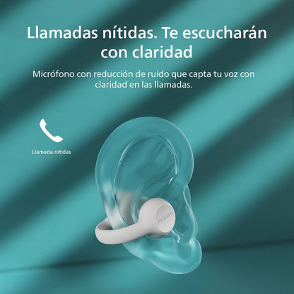 Audífonos Bluetooth Philips Clip TAQ2000 Blanco