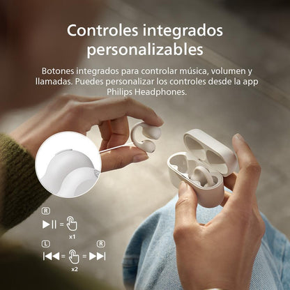 Audífonos Bluetooth Philips Clip TAQ2000 Blanco