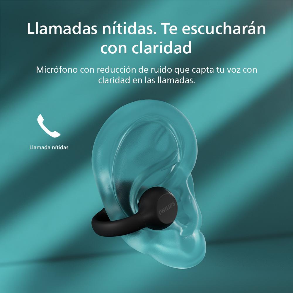 Audífonos Bluetooth Philips Clip TAQ2000 Negro