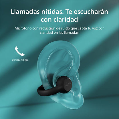 Audífonos Bluetooth Philips Clip TAQ2000 Negro