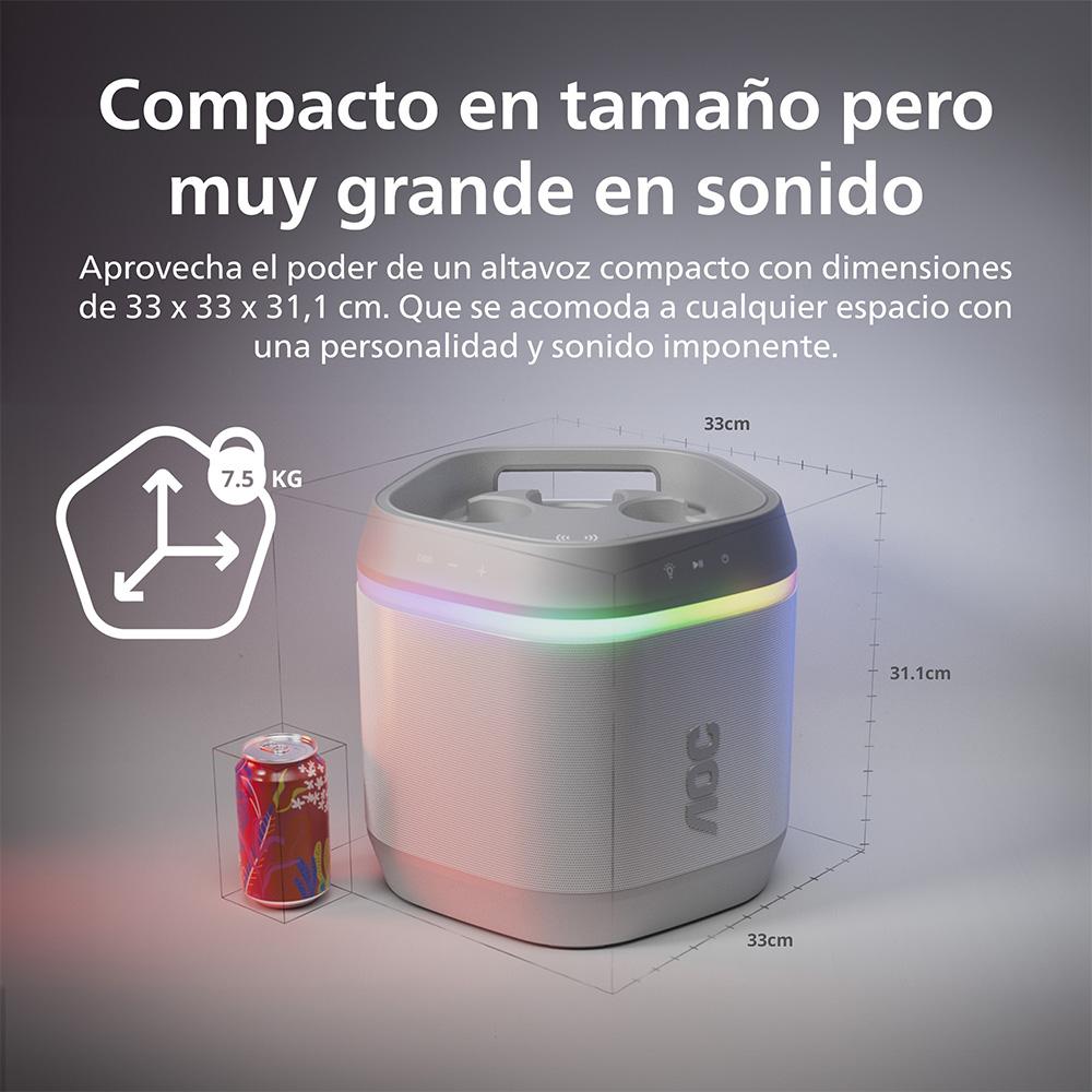 Pack 2 Parlantes Bluetooth AOC O3 Blanco con Portalatas para Fiesta