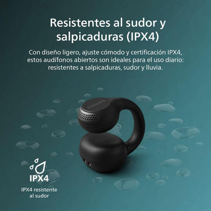 Audífonos Bluetooth Philips Clip TAQ2000 Negro